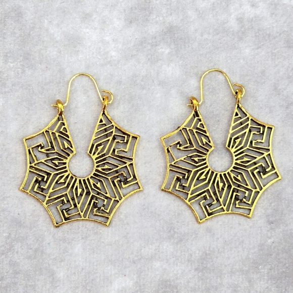 Gold Leaf Floral Star Web Hook Boho Retro Dangle Earrings Fashion Jewelry JB2-7 - Picture 1 of 4
